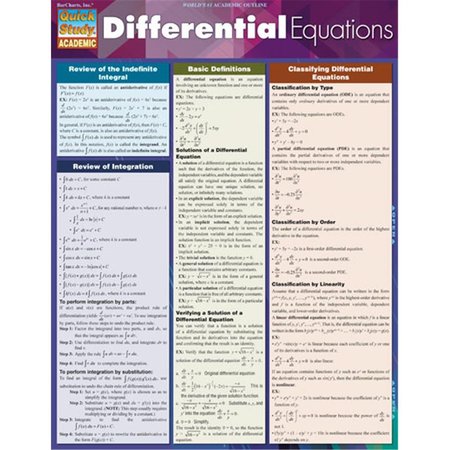 BARCHARTS Differential Equations Quickstudy Easel 9781423220329